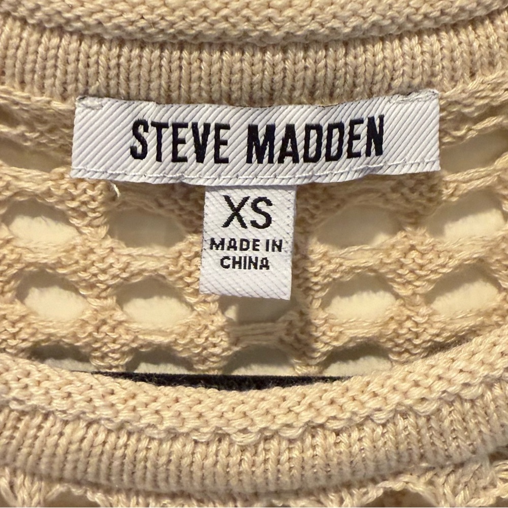 Steve Madden Crochet Skirt Set Lined Boho Chic‎ Resortwear Beige Women’s Size XS - Picture 7 of 9
